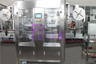 Machine à étiquettes automatique industrielle, système de étiquetage de douille de tête de double de bouteille de boisson