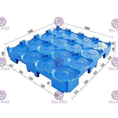 Adapté aux besoins du client colorez la palette en plastique réutilisée inférieure de 5 couches pour la bouteille d'eau de 5 gallons