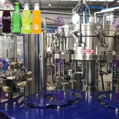 Monoblock 3 dans 1 machine de remplissage carbonatée de boissons de bouteille en verre