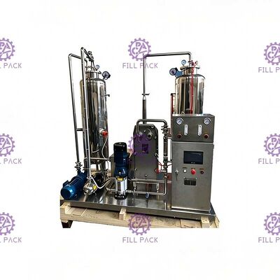 Double réservoir avec l'usine de carbonation d'échangeur de plat pour le mélangeur de CO2 1500L/H