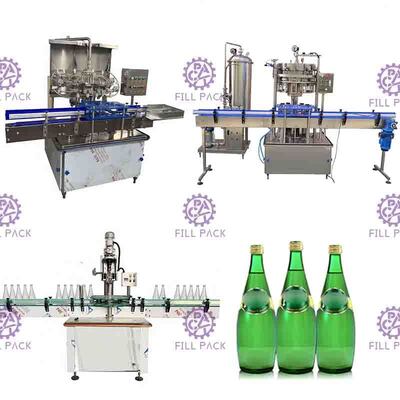 Ligne en aluminium carbonatée automatique de boisson de chapeau de bouteille en verre de la machine de remplissage des boissons 1500BPH 2L