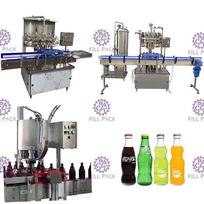 Ligne carbonatée chapeau de couronne de bouteille en verre 1000BPH de machine de remplissage de boissons de boisson molle