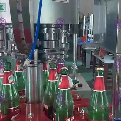 Machine industrielle de capsulage de couronne de bouteille de 6 têtes, équipement de cachetage de bouteille de chapeau de couronne