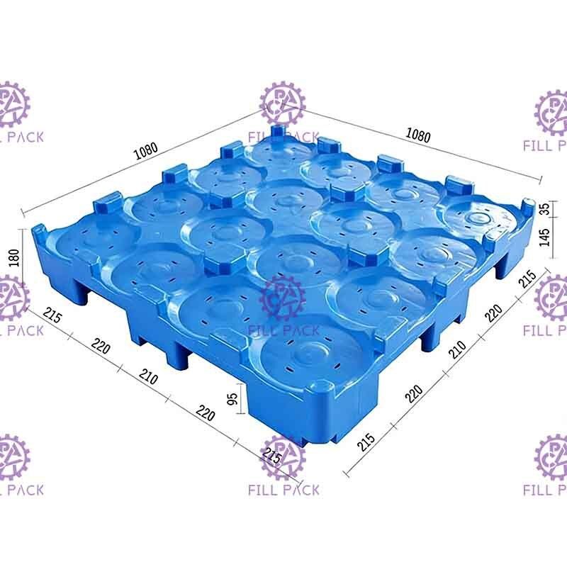 Adapté aux besoins du client colorez la palette en plastique réutilisée inférieure de 5 couches pour la bouteille d'eau de 5 gallons