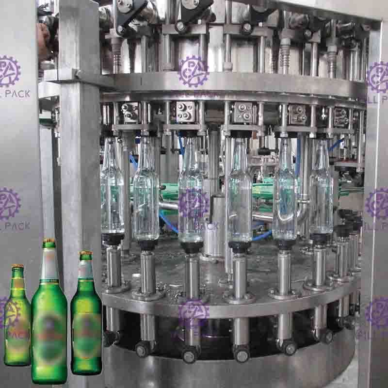 3 dans 1 chaîne de production de capsulage remplissante de lavage de bière de bouteille en verre avec le chapeau de couronne